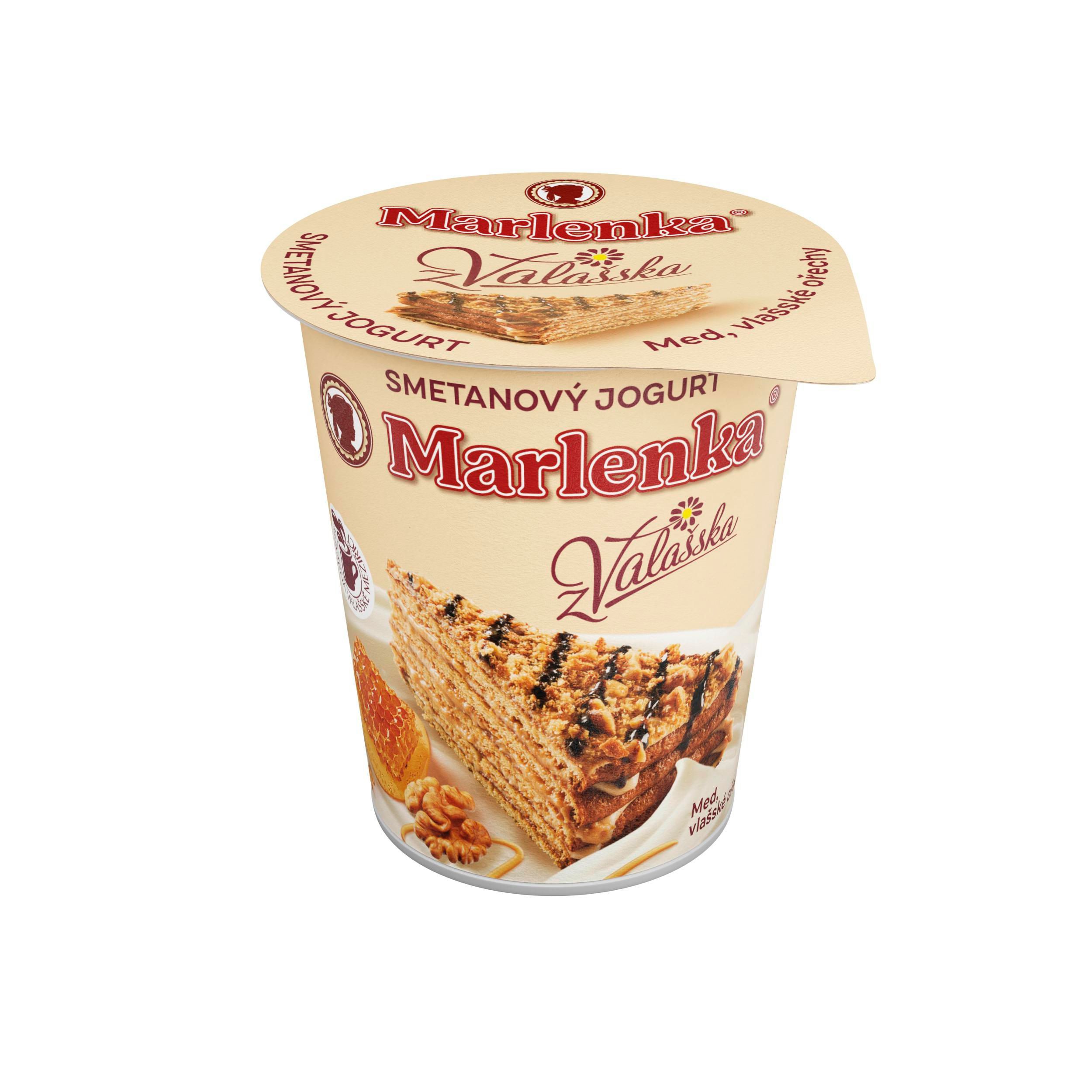 Marlenka smetanový jogurt z Valašska med, vlašské ořechy 150g
