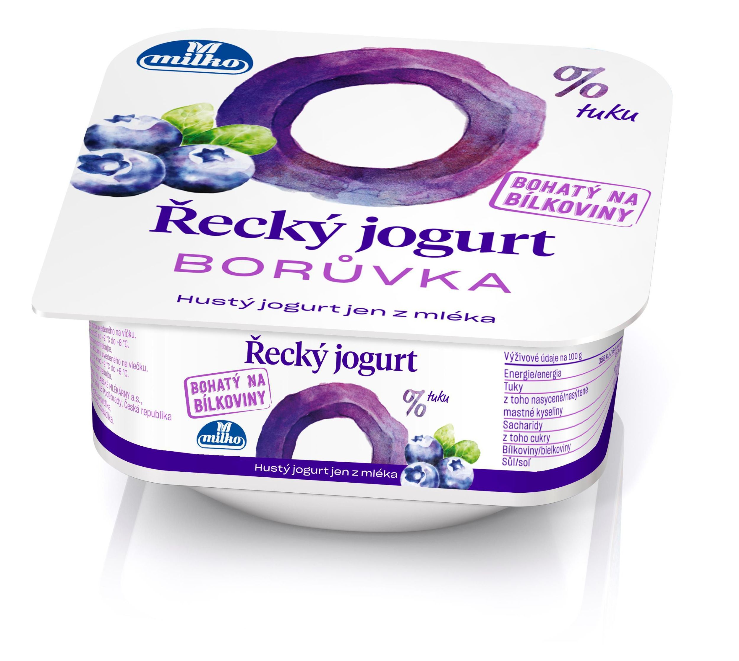 Milko Řecký jogurt 0% borůvka 140 g