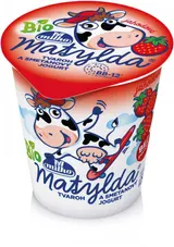 Milko Matylda Jahodová BIO tvaroh a smetanový jogurt 125g