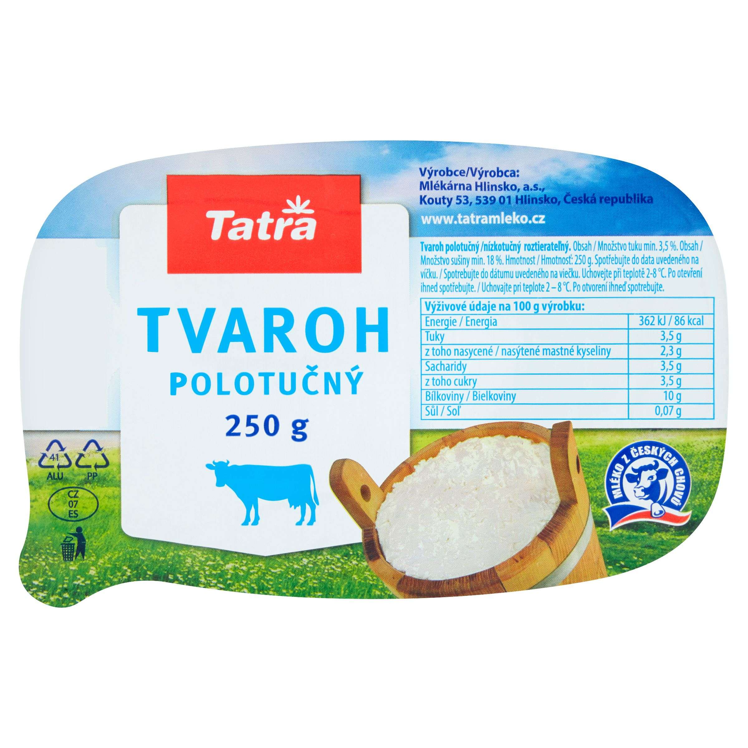 Tatra Tvaroh polotučný 18% 250 g