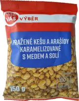 Váš Výběr Pražené kešu a arašídy s medem a solí 150g