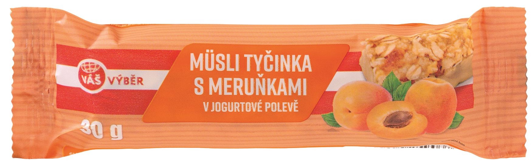Váš Výběr Müsli tyčinka s meruňkami v jogurtové polevě 30g
