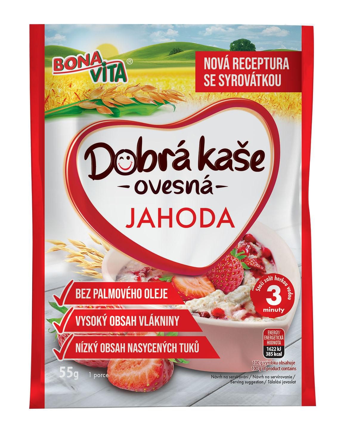 Bona Vita Dobrá kaše ovesná jahoda  55g
