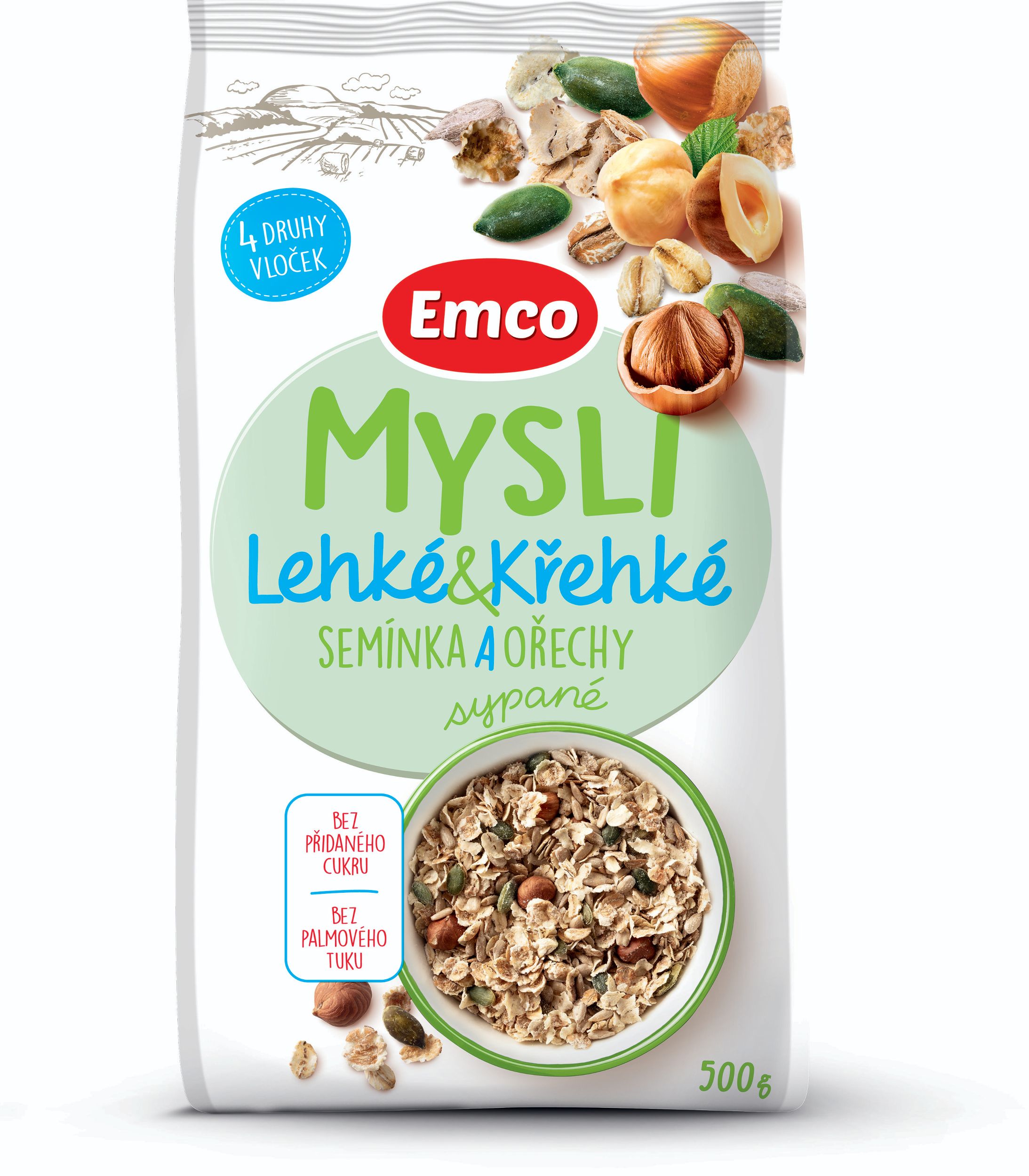 Emco Mysli L&K semínka, ořechy 500g