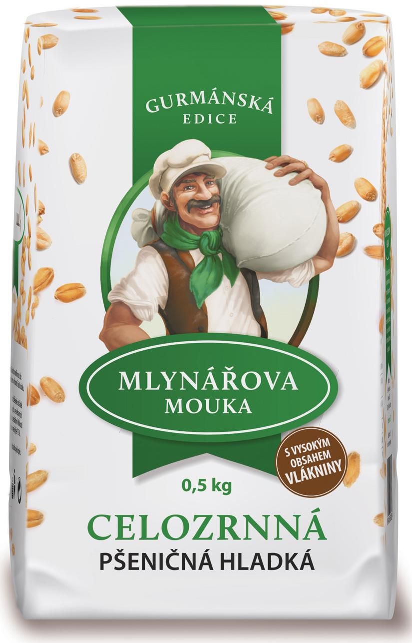 Mlynářova mouka Pšeničná celozrnná hladká 500g