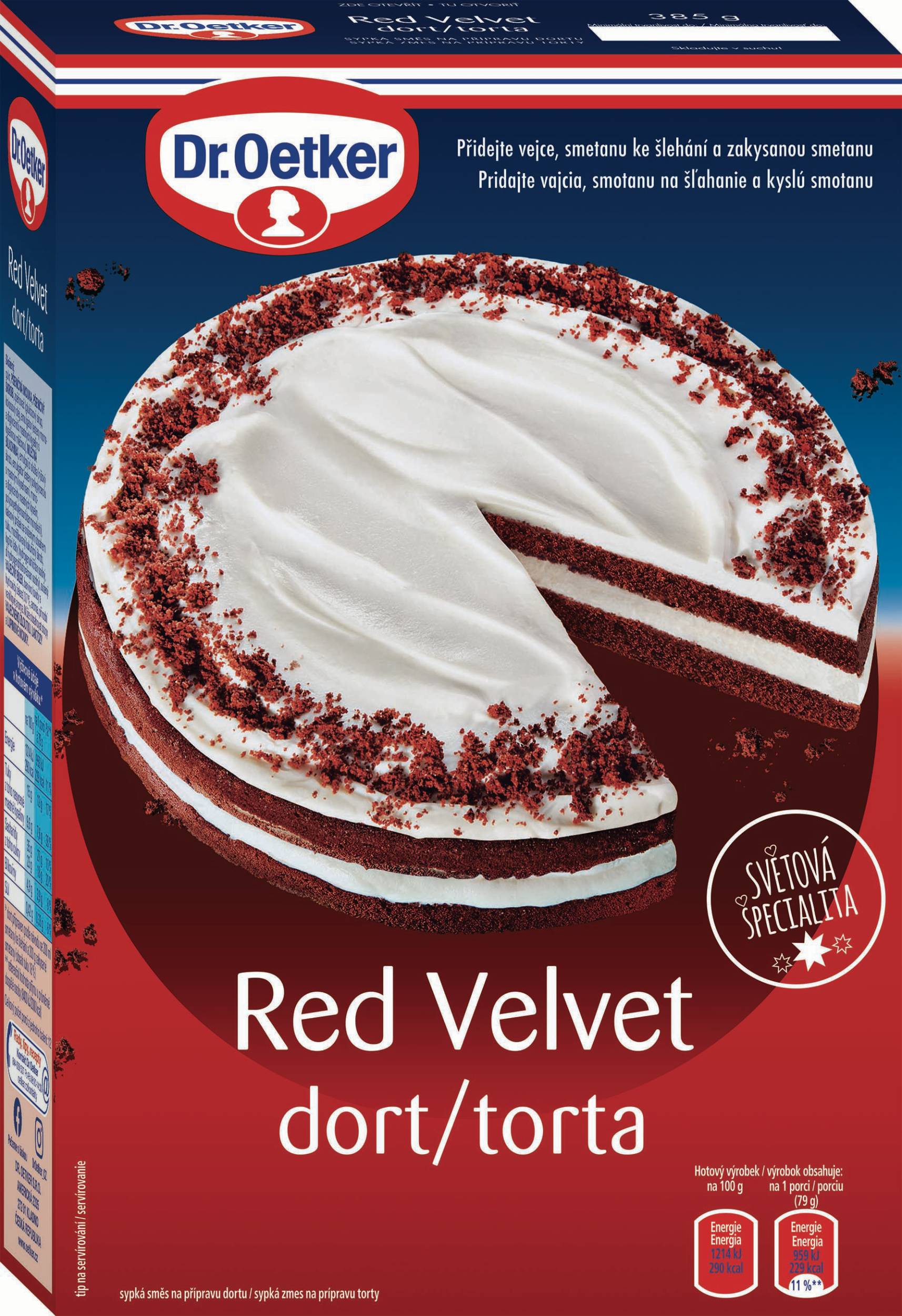 Dr. Oetker Red Velvet dort 385 g