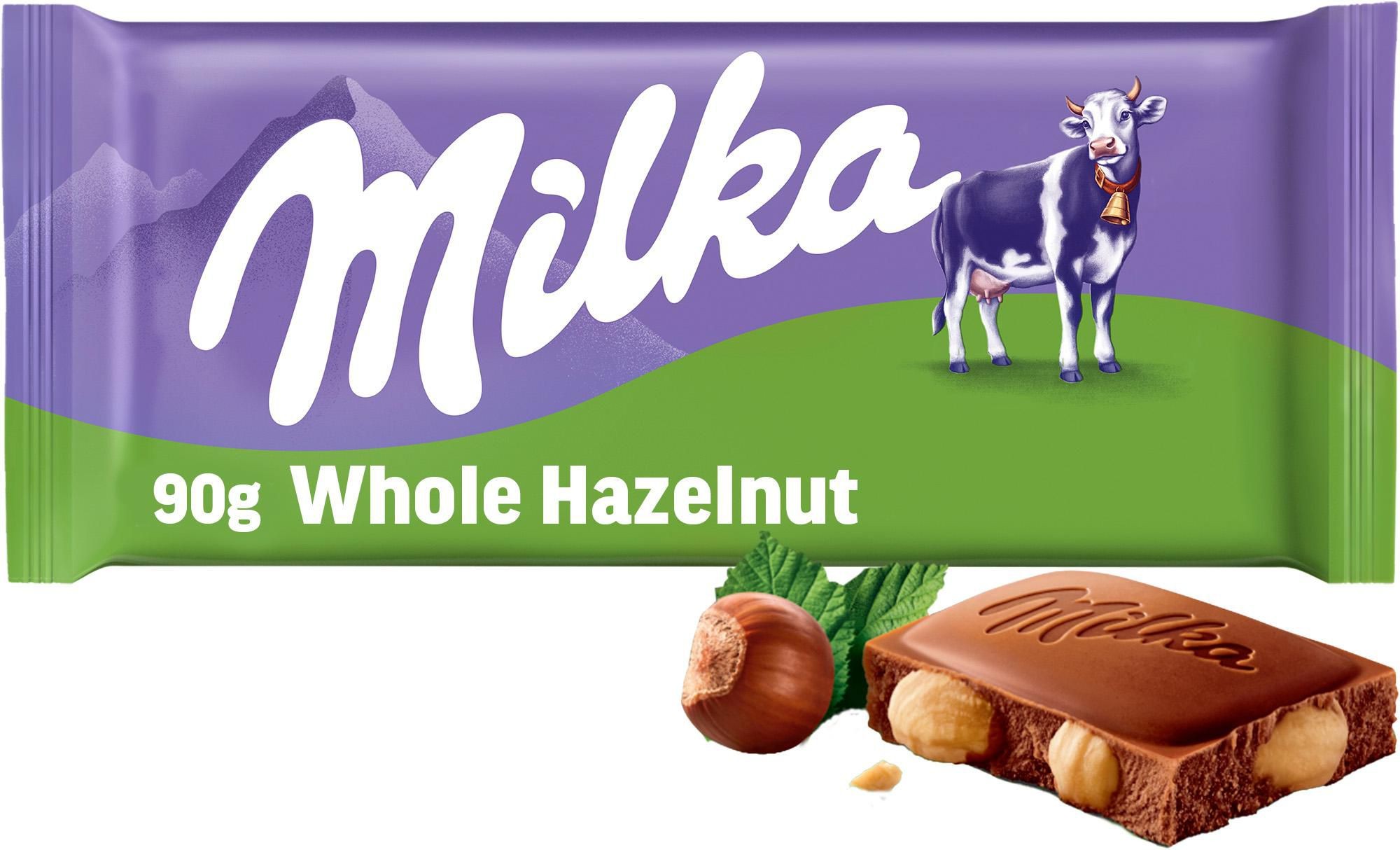 Milka čokoláda Oříšková mléčná s celými ořechy 95 g