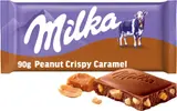Milka čokoláda Peanut Crispy Caramel mléčná s arašídy a karamelovými kousky 90 g