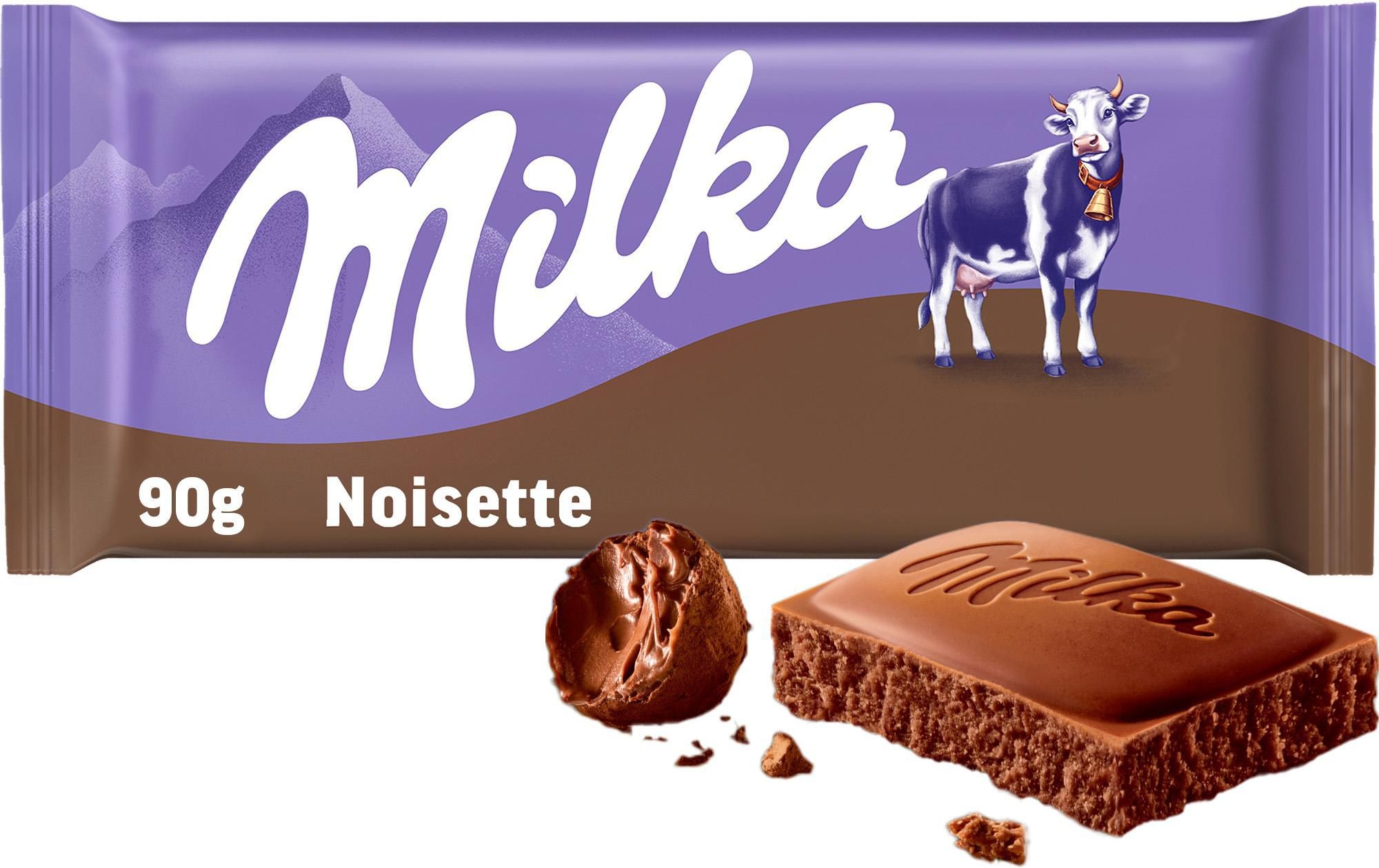 Milka čokoláda Noisette plněná krémem z lískových oříšků 90 g