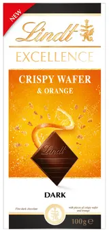 Lindt Excellence Hořká s oplatkou a pomerančem 100g