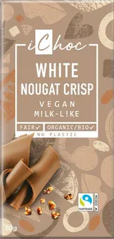 Bio Nebio BIO vegan bílý nugát s oříšky iChoc 80 g