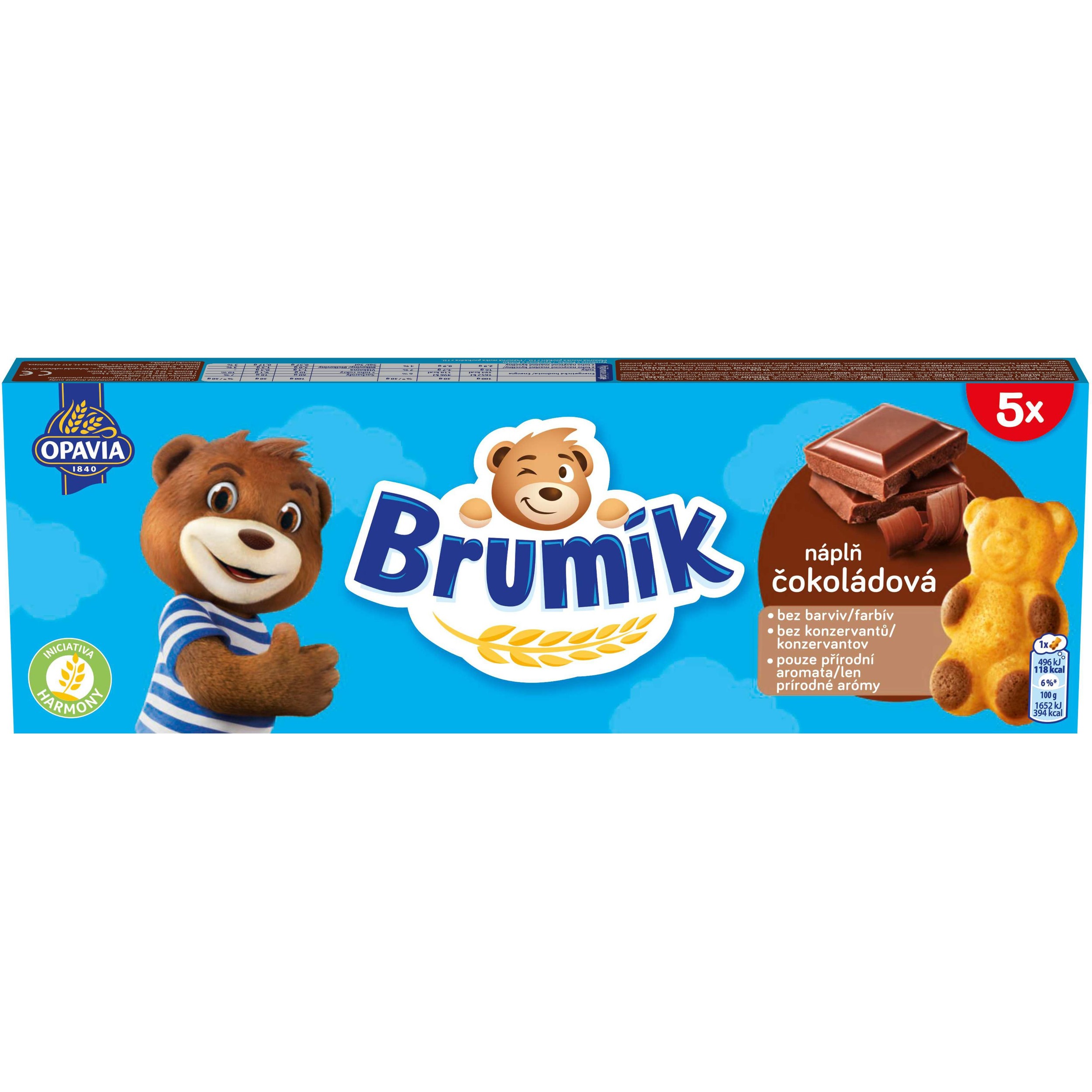 Opavia Brumík Čokoládová náplň jemné pečivo 150g