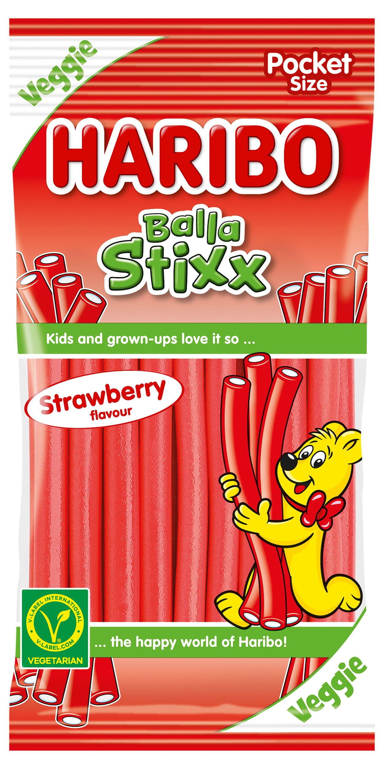 Haribo Balla Stixx želé s příchutí jahoda 80g