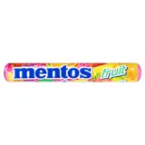 Mentos Fruit dražé s ovocnými příchutěmi (jahoda, pomeranč, citron) s 30% žvýkací náplní 38 g