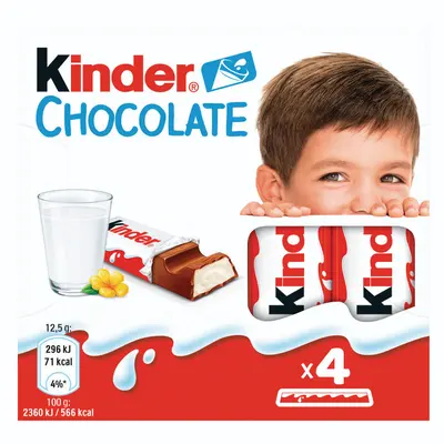 Kinder Chocolate Tyčinky z mléčné čokolády s mléčnou náplní 4x12,5 g