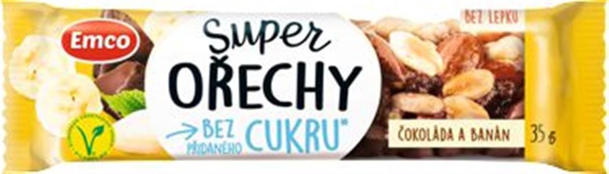 Emco tyčinka Superořechy banán 35g