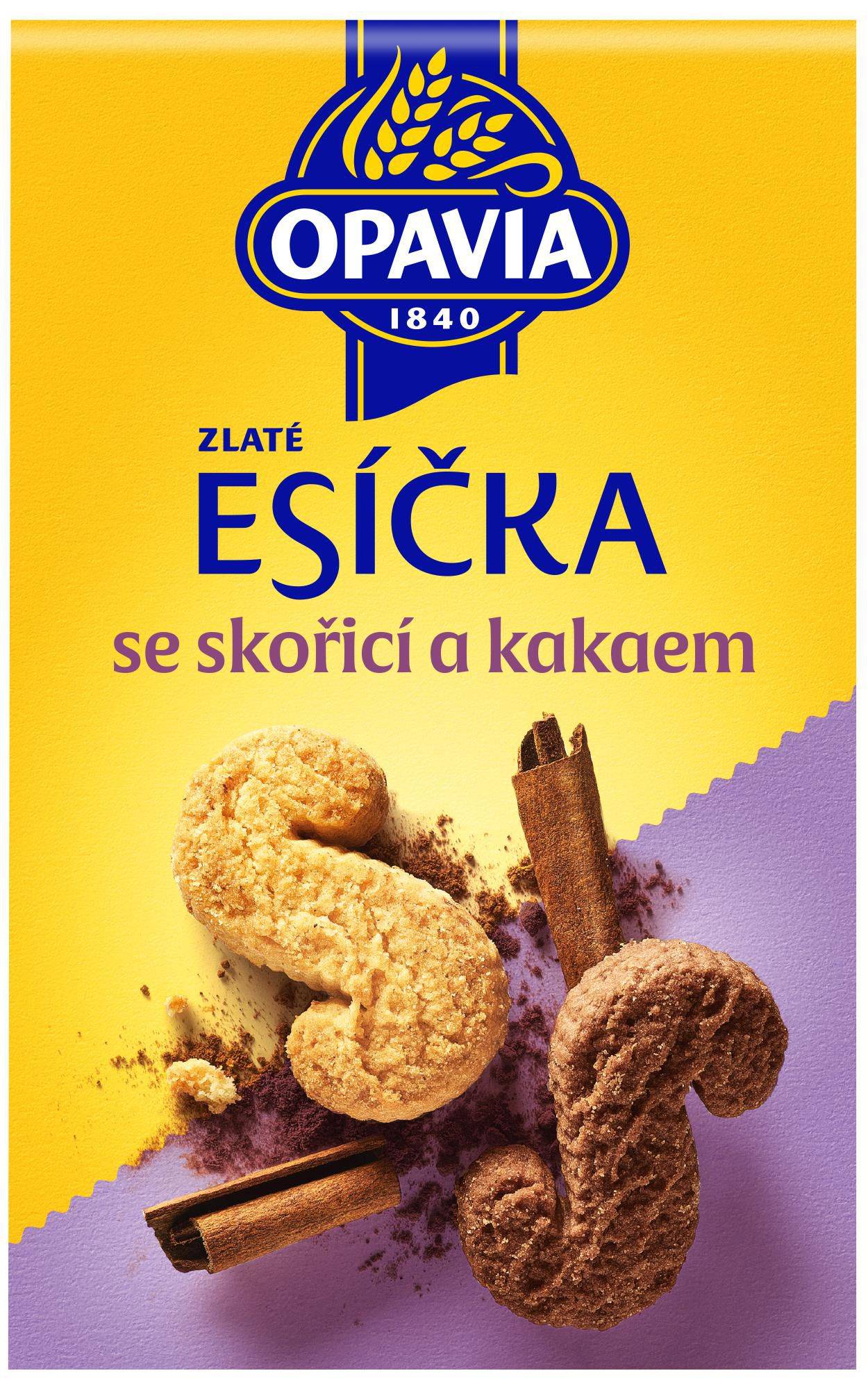 Opavia sušenky Zlaté Esíčka se skořicí a kakaem 220g