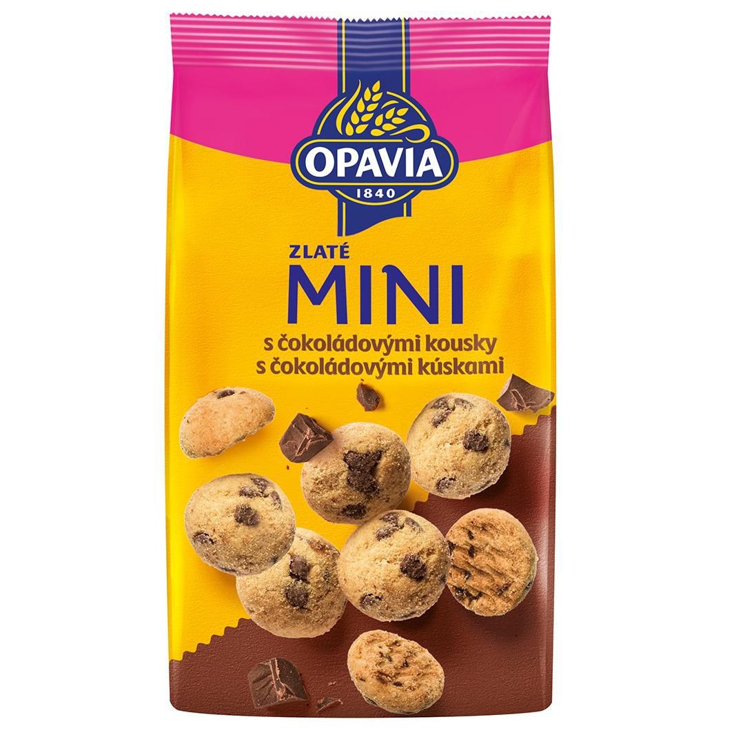Opavia sušenky Zlaté mini  s čokoládovými kousky 180g