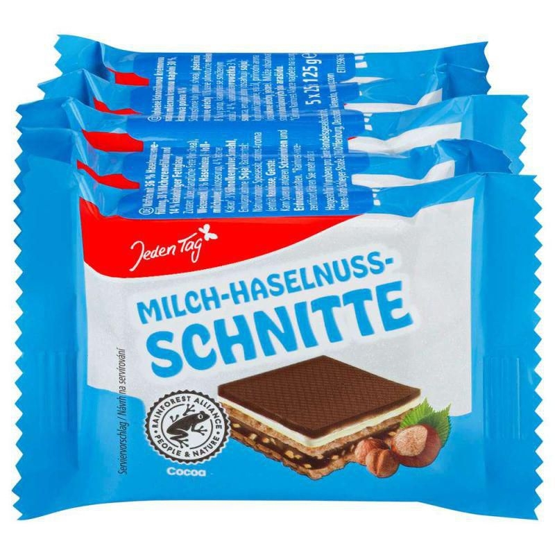 Jeden Tag Lísko-oříškové řezy mléčné 5x25g