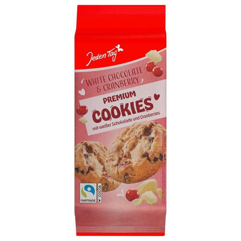 Jeden Tag Cookies s brusinkami 200g