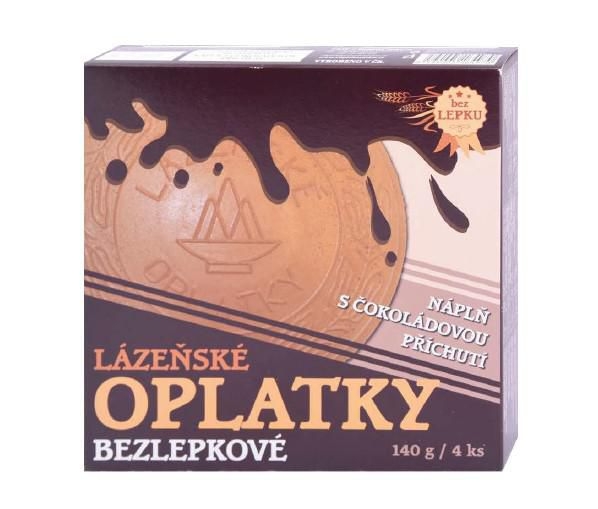 Bezlepkové Lázeňské oplatky čokoládové 140g