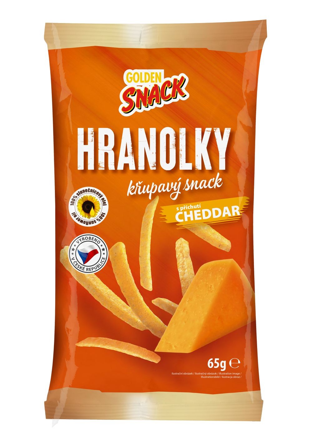 Golden Snack Hranolky s příchutí cheddar 65g