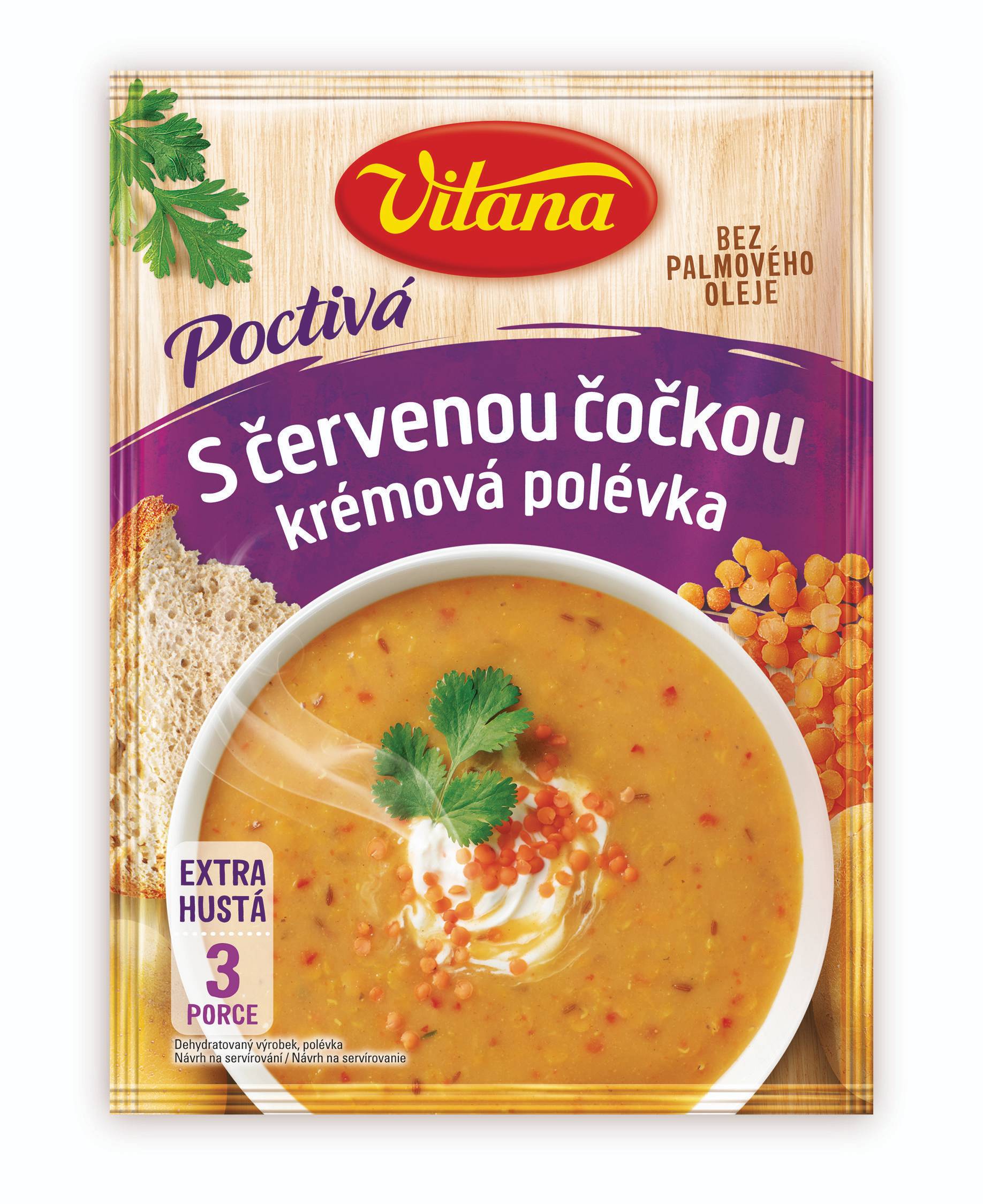 Vitana Poctivá S červenou čočkou, krémová polévka 134g