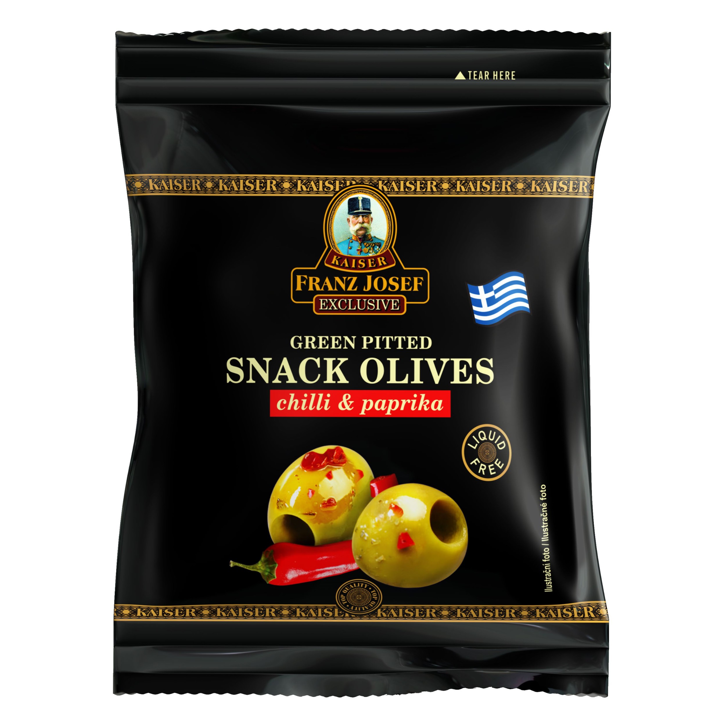Franz Josef Kaiser Olivy zelené s chilli a paprikou 70g