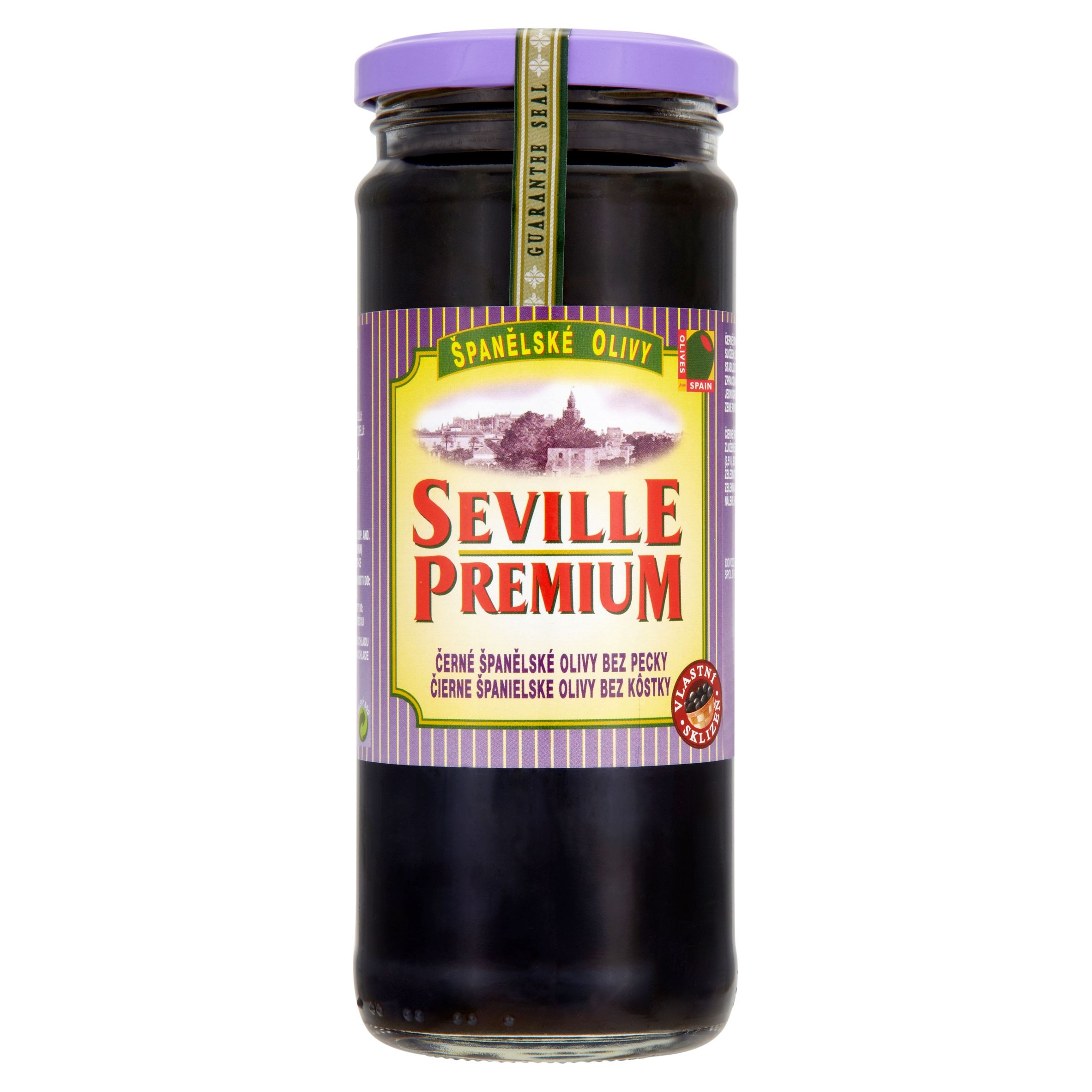 Seville Premium Černé španělské olivy bez pecky 450 g