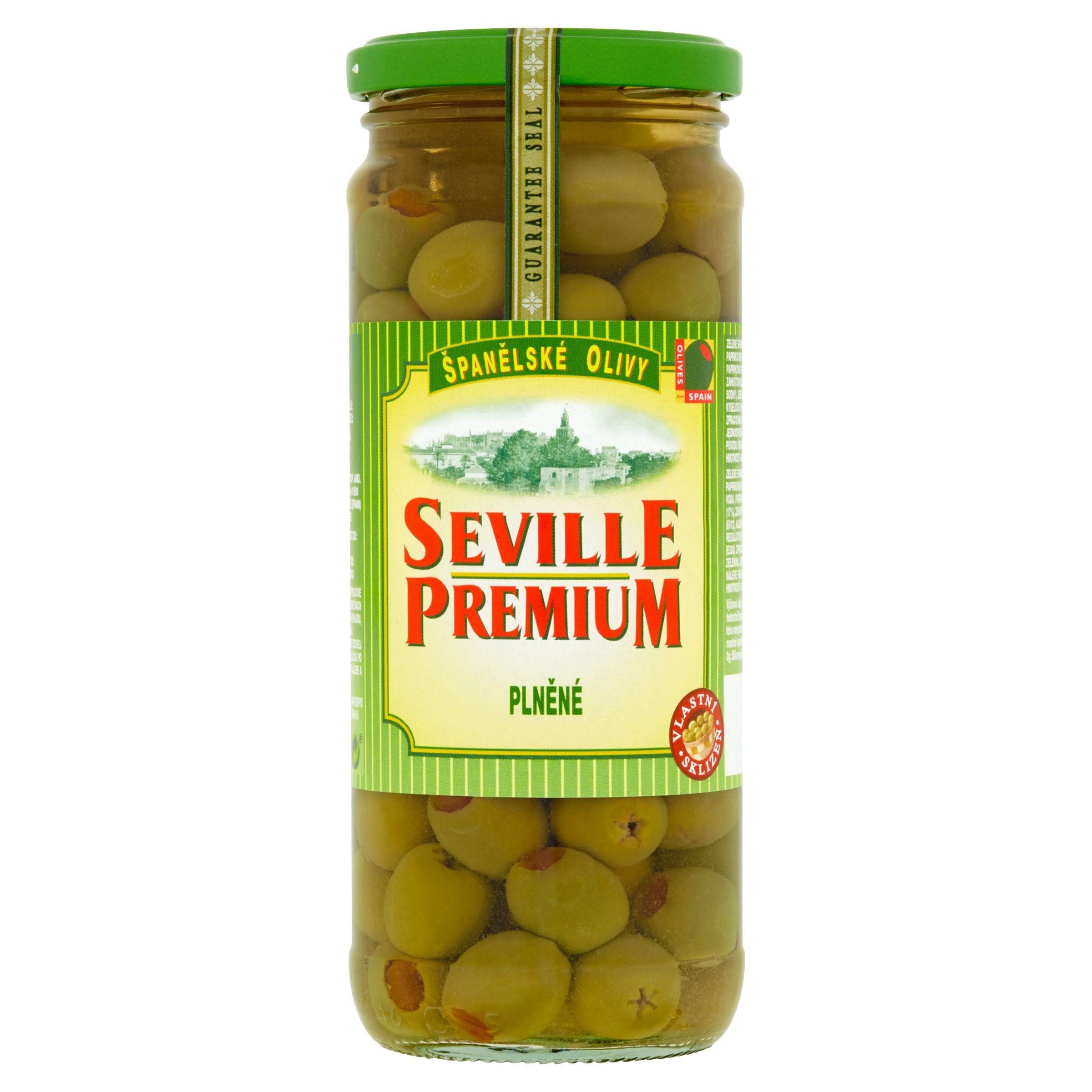 Zelené olivy plněné paprikovou pastou 450 g