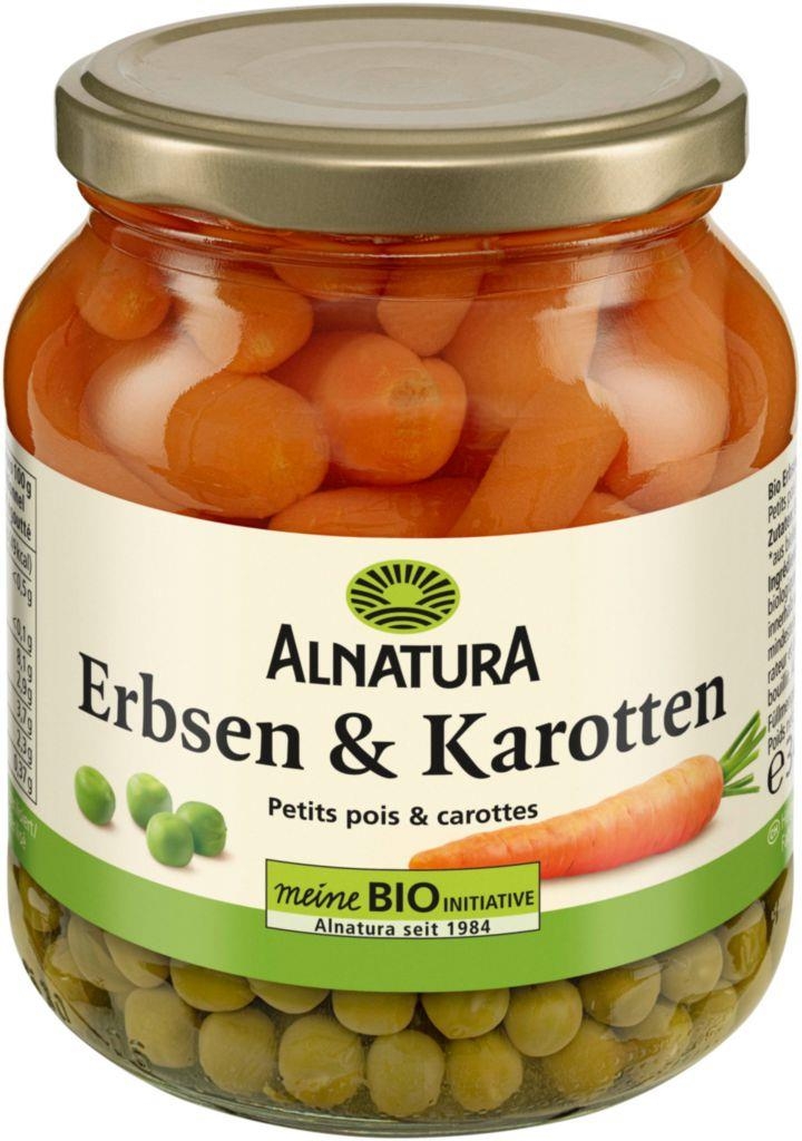 Alnatura Bio hrášek s mrkví v nálevu 340g