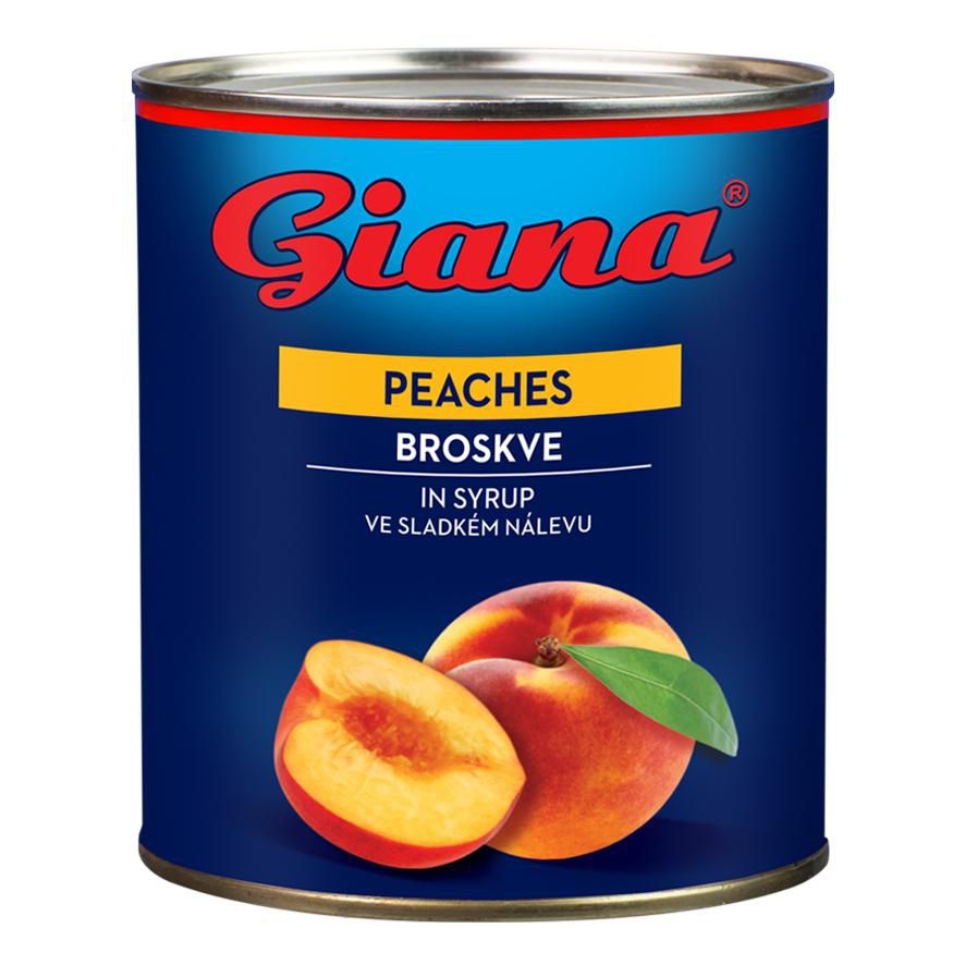 Giana Broskve loupané půlené ve sladkém nálevu 820g