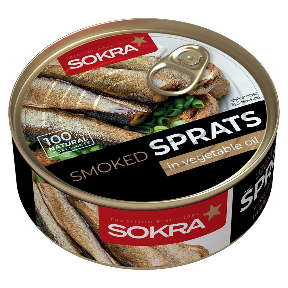 Sokra Uzené šproty v rostlinném oleji 240 g