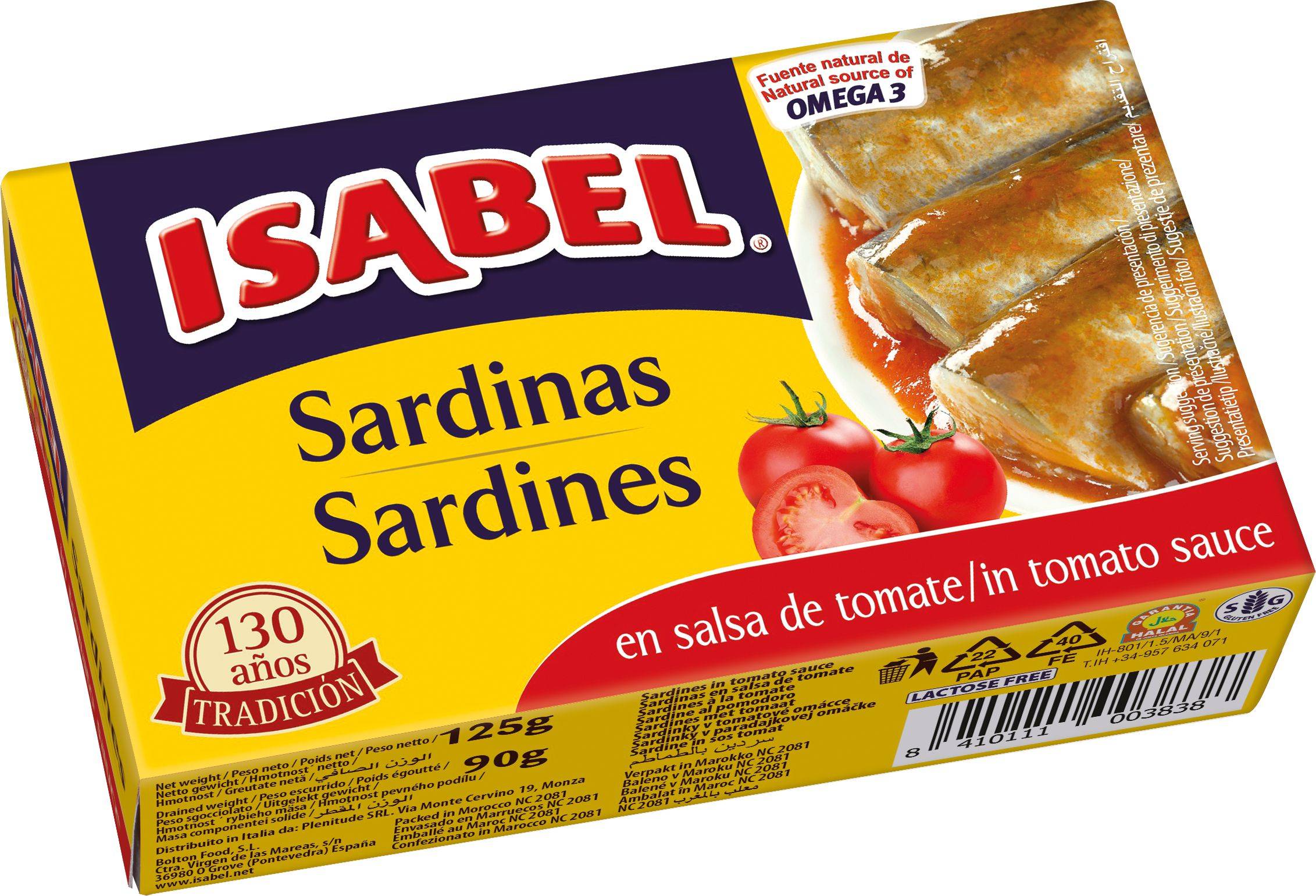 ISABEL Sardinky v tomatové omáčce  125g