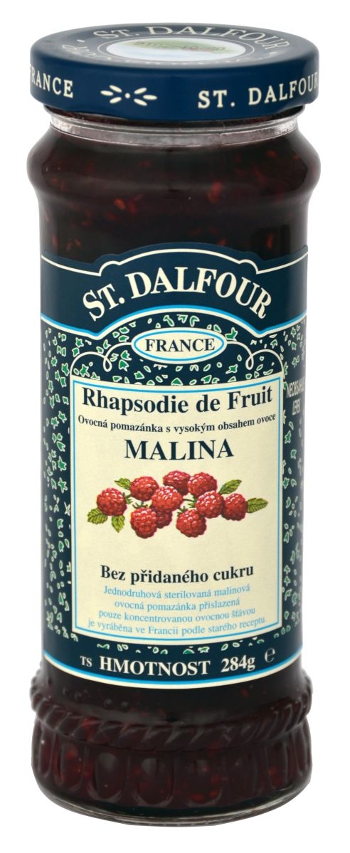 St.Dalfour Malina ovocná pomazánka s vysokým obsahem ovoce 284 g