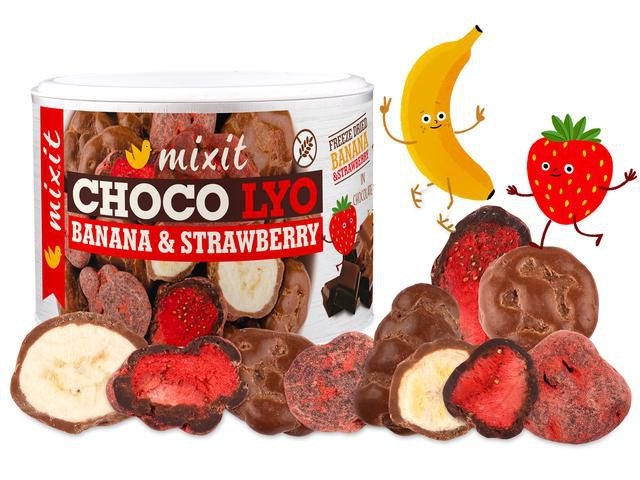 Mixit Křupavé banánky a jahody v čokoládě 150g