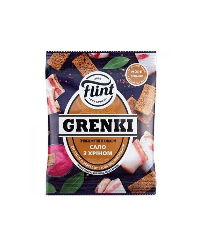 Flint Grenki Žitné krutony s příchutí špeku s křenem 70g