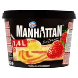 Manhattan Ice Dream mražený krém vanilkový a jahodový 1400 ml