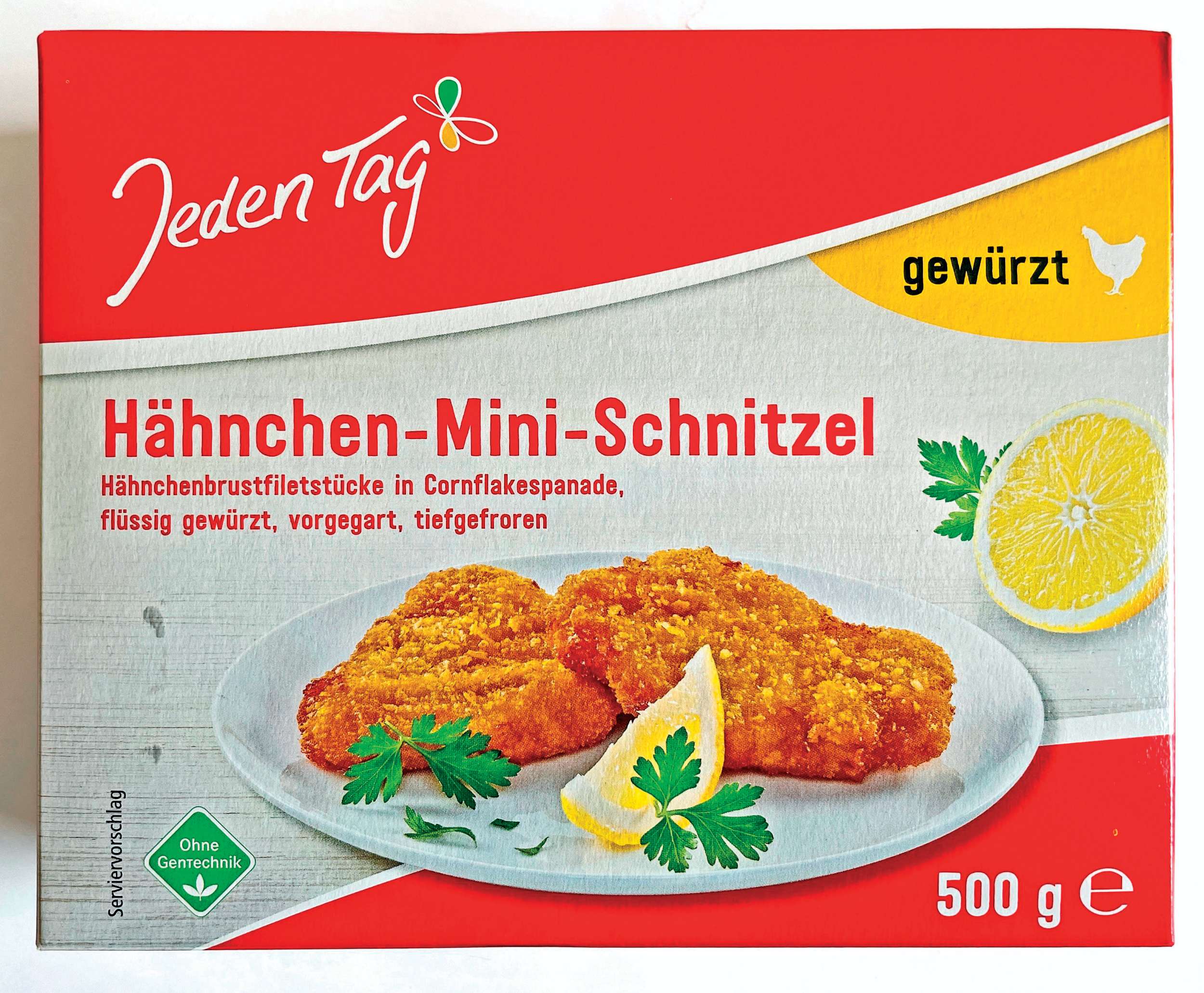 Jeden Tag kuřecí mini řízky s kukuř. lupínky mražené 500g