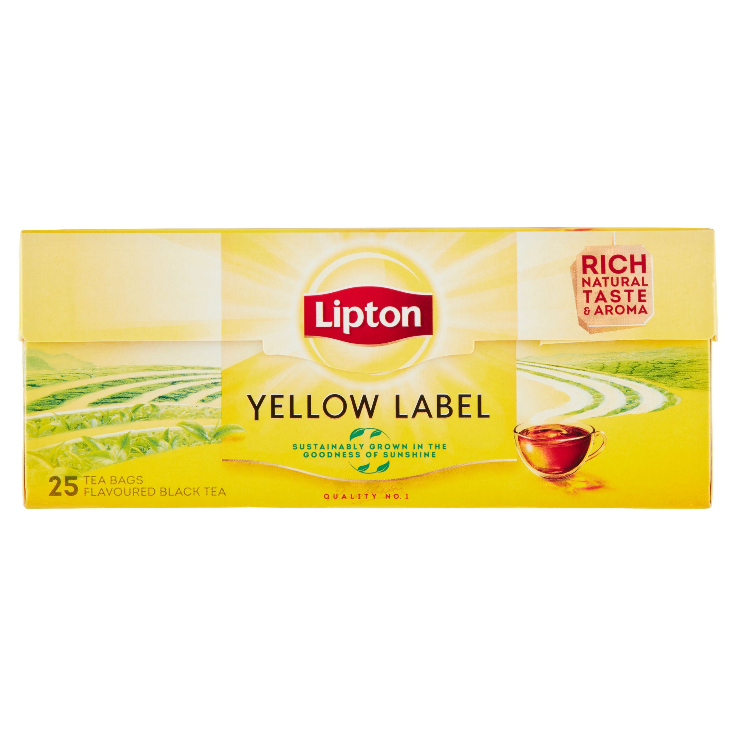 Lipton Yellow Label černý aromatizovaný čaj 25 sáčků 50 g