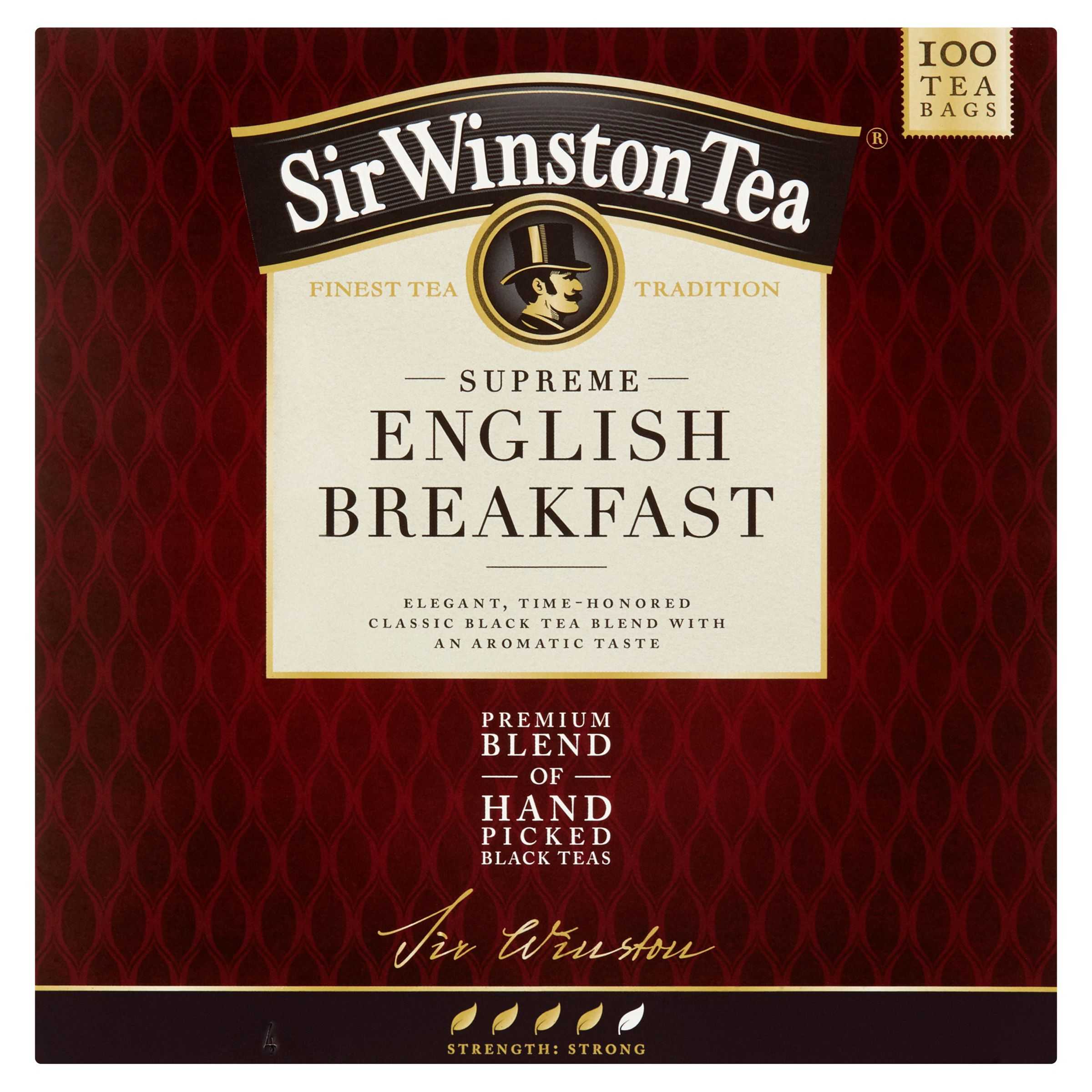 Sir Winston Tea English Breakfast, černý čaj, 100 sáčků, 180g