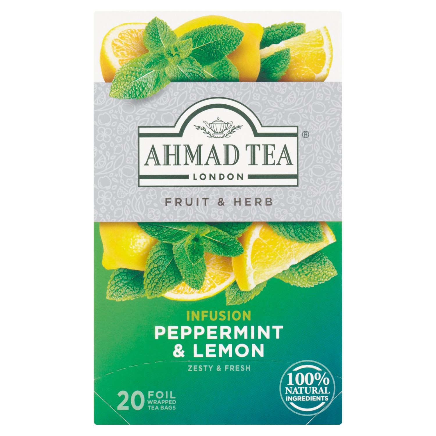 Ahmad Tea Bylinný čaj aromatizovaný s příchutí máty a citronu 20 x 1,5g