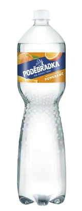Poděbradka Jemně perlivá s příchutí pomeranč 1,5 l