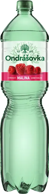 Ondrášovka Jemně perlivá minerální voda s příchutí maliny 1,5 l