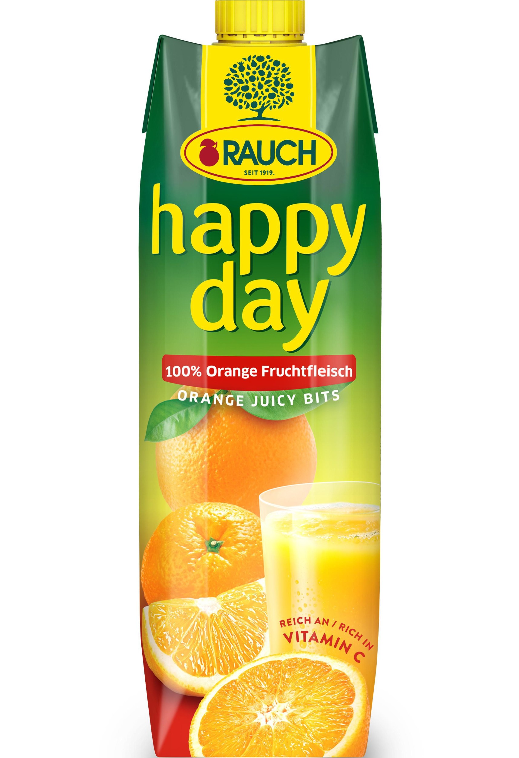 Rauch Happy Day 100% Pomerančová štáva s dužinou vyrobená z koncentrátu džus 1 l