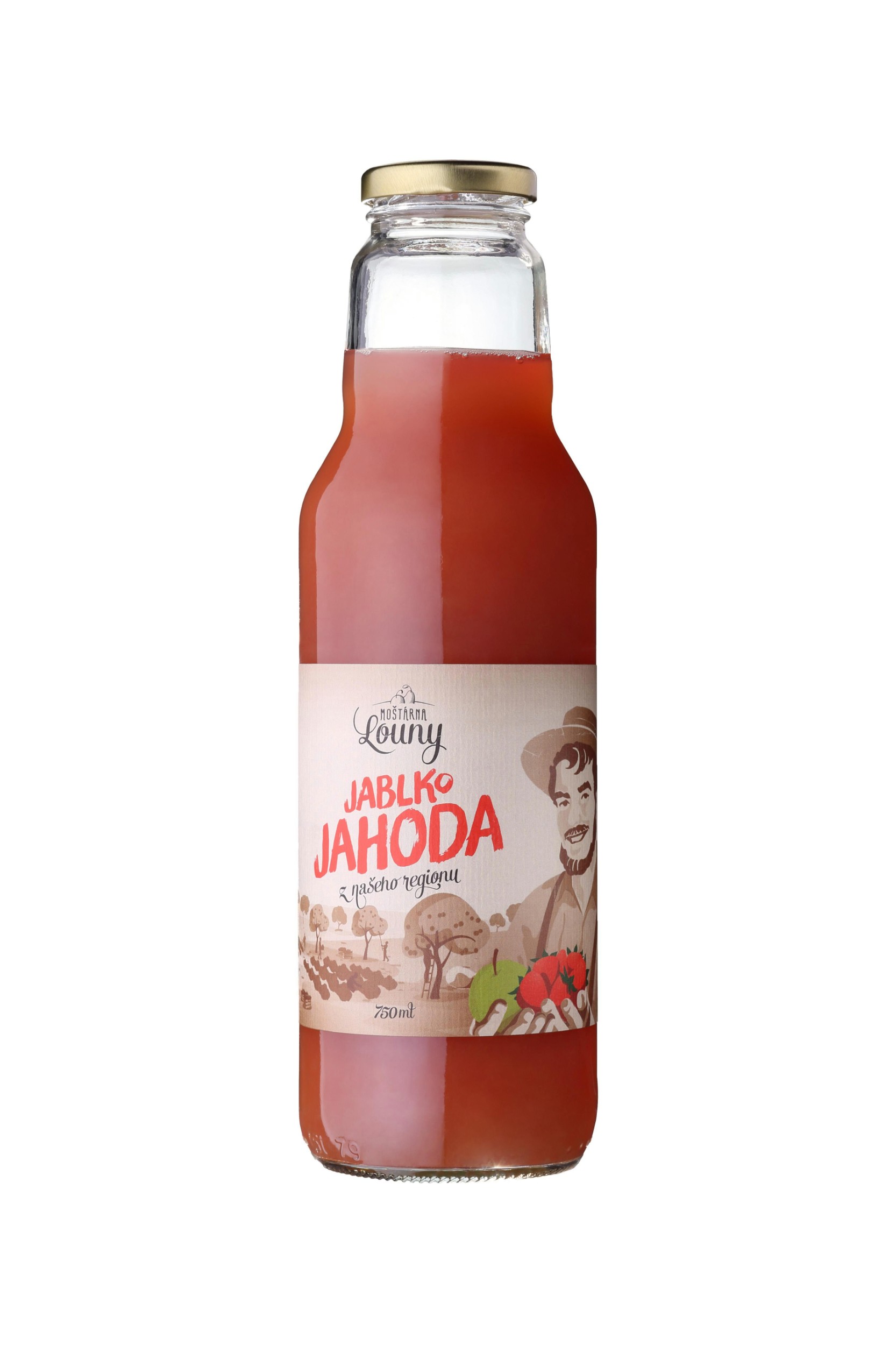 Moštárna Louny Mošt jablko a jahoda 750 ml