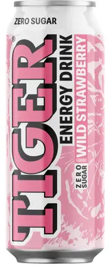 Tiger energy drink  ZERO Wild Strawberry flavoured 0,5l plech