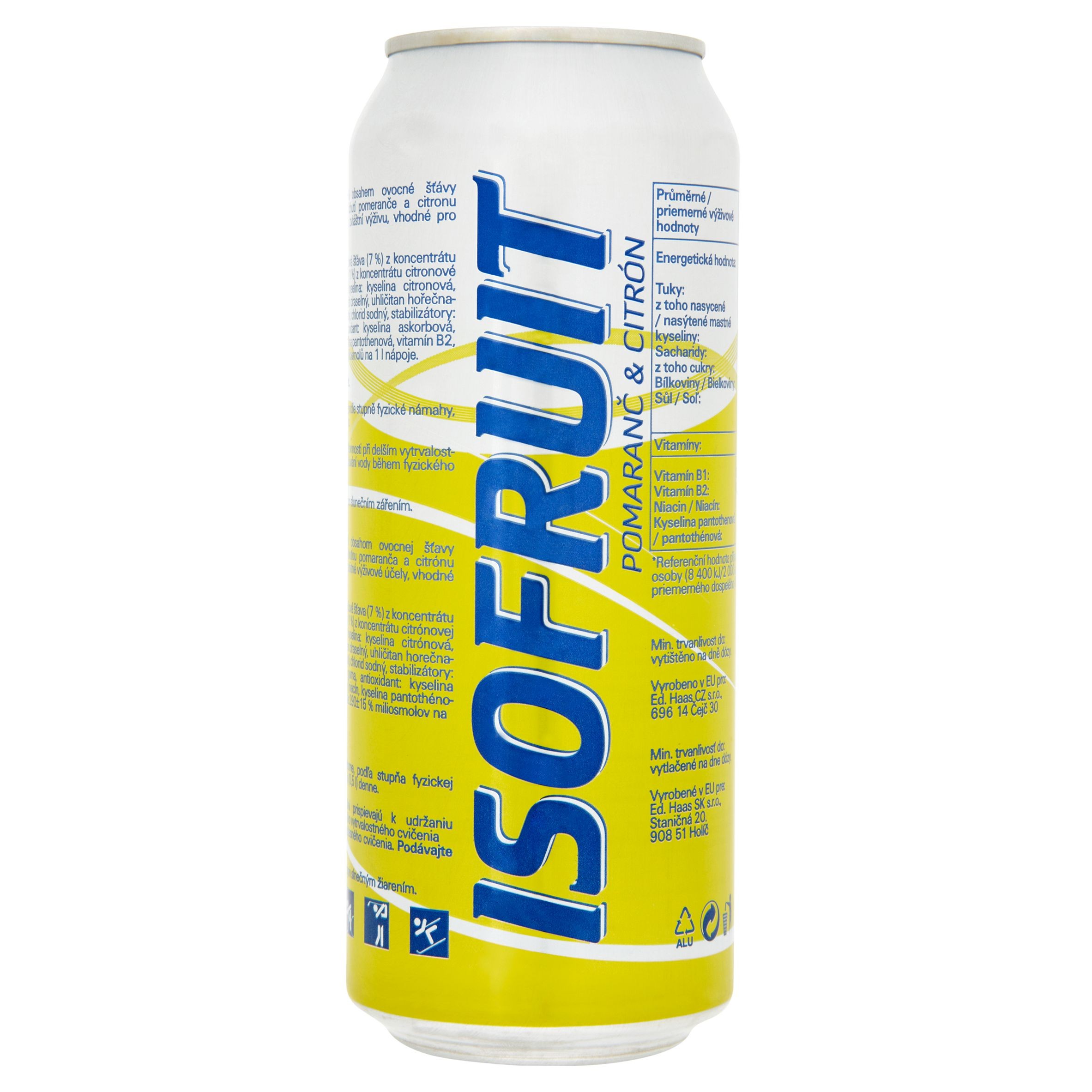 Ed Haas Isofruit Izotonický nápoj sycený pomeranč & citrón 0,5 l