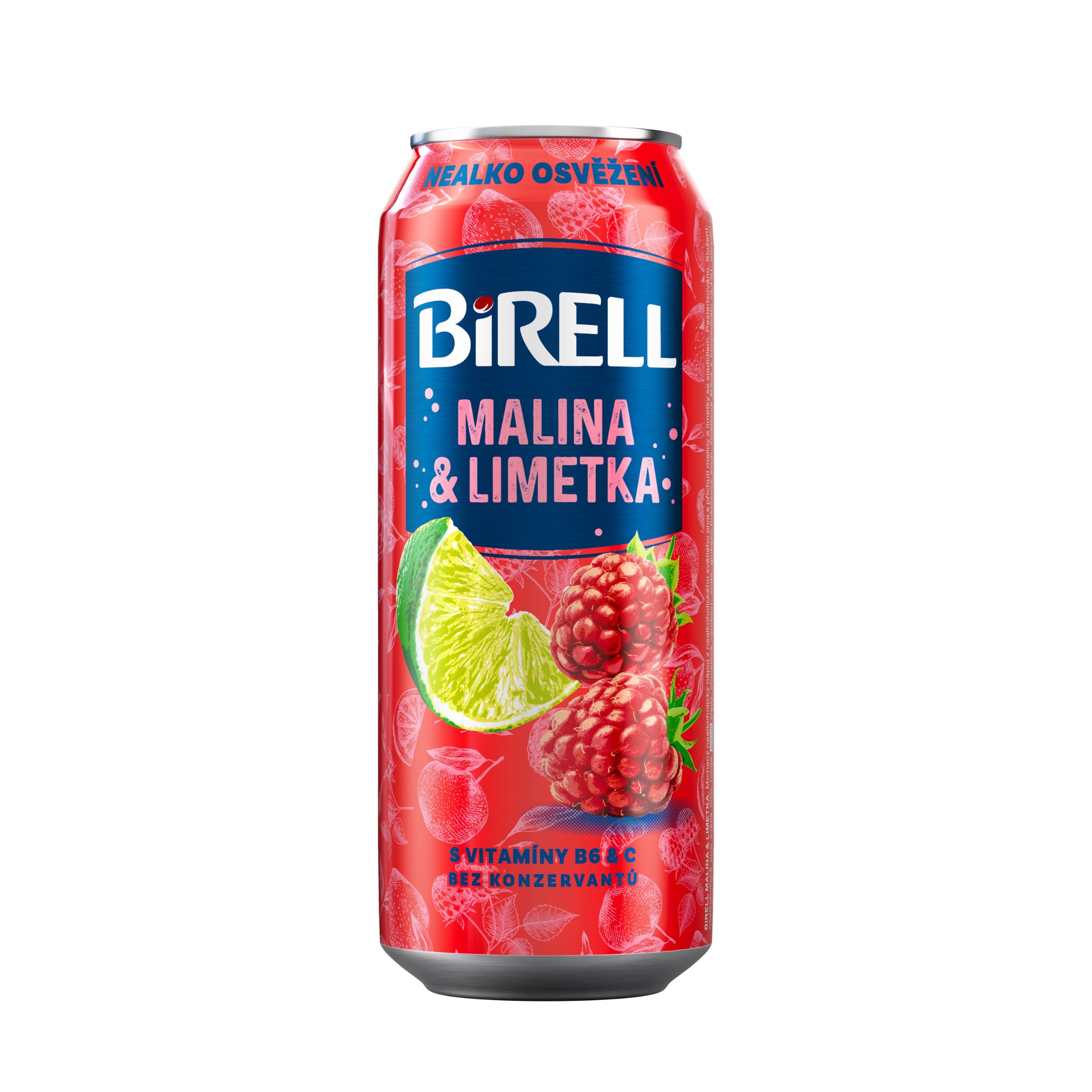 Birell limetka & malina plech 0,5 l
