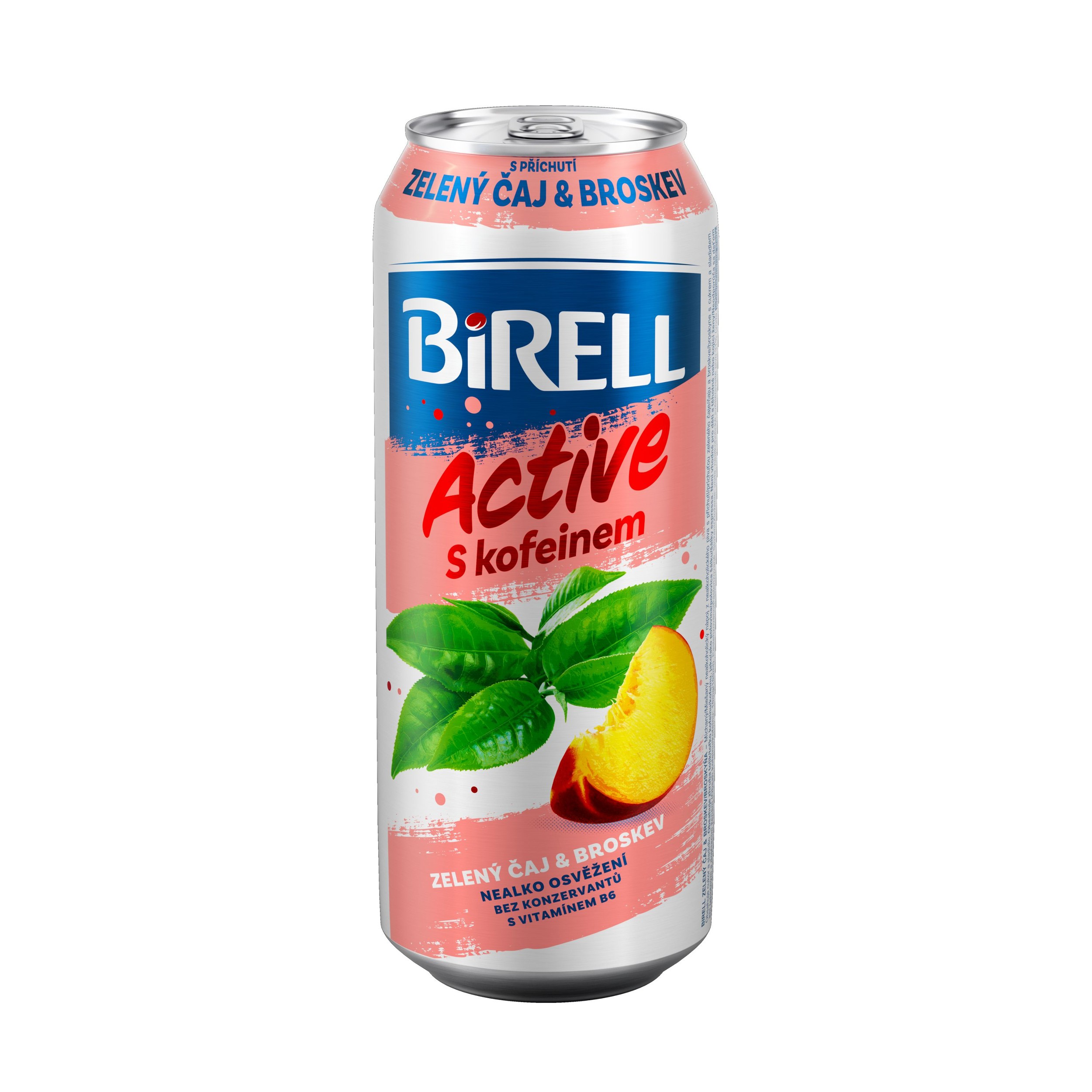 Birell Active zelený čaj broskev s kofeinem 0,5l